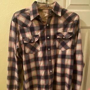 Men’s Ditch Plains 100% Cotton Pearl Snap Long Sleeve Size M